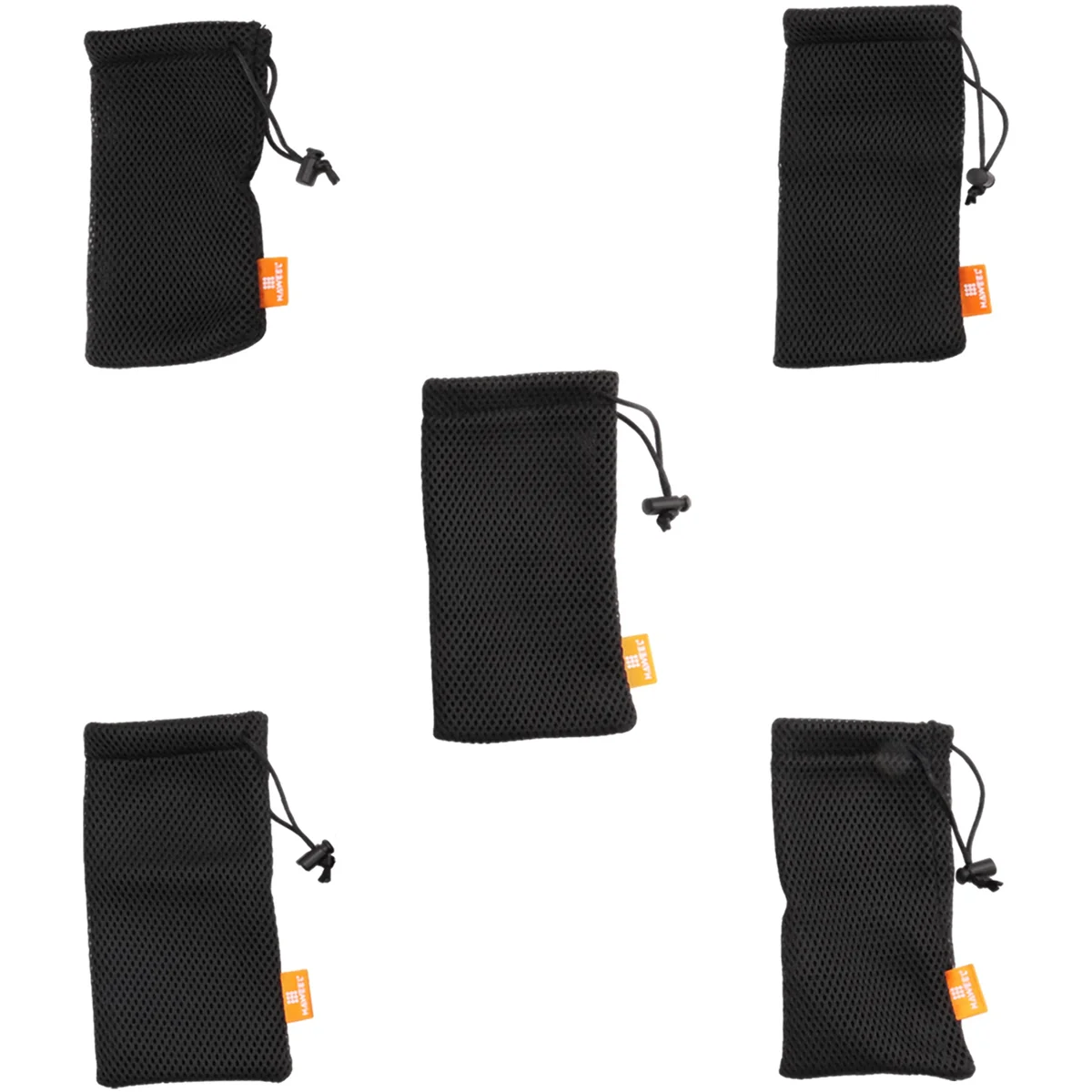 HAWEEL 5-упаковка нейлоновой сетчатой сумки для хранения на шнурке — многоцелевой дорожный и активный чехол 3,5 x 7,3 дюйма для мобильных телефонов