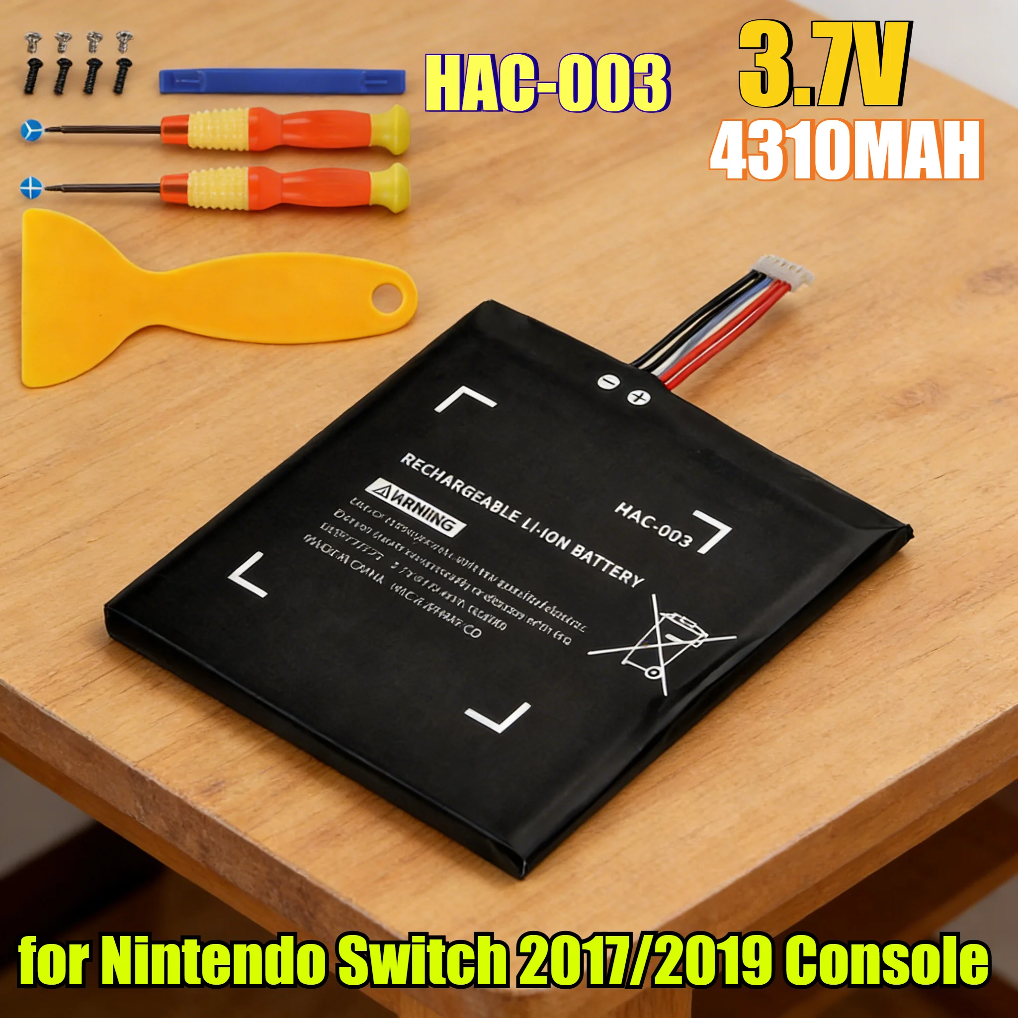 4310mAh Li-ion Replacement Battery HAC-003 for Nintendo Switch 2017/2019 Console - Extended Playtime with Safety Protection