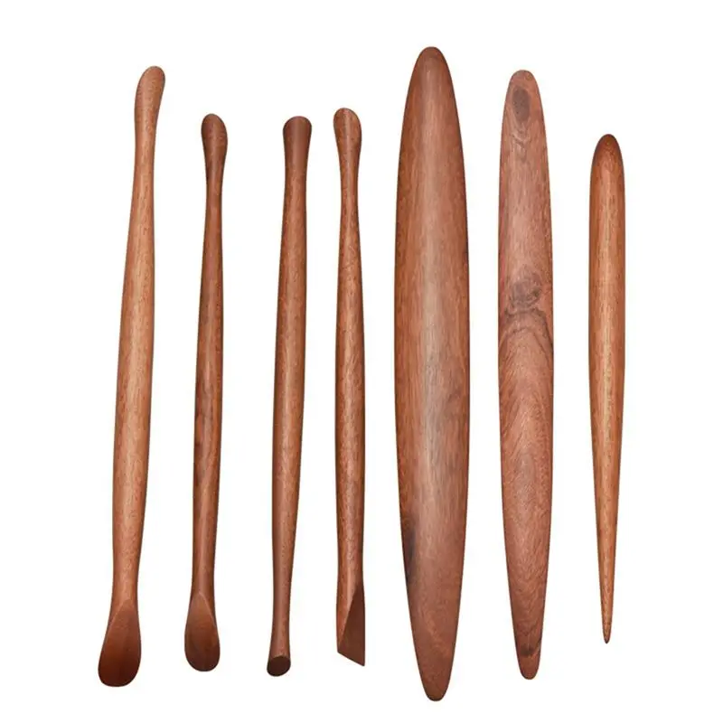 AA94-Handmade Pottery Clay Tools Set-Wood Clay Carving Tools, Fine Carving, Arts And Crafts Color Sludge