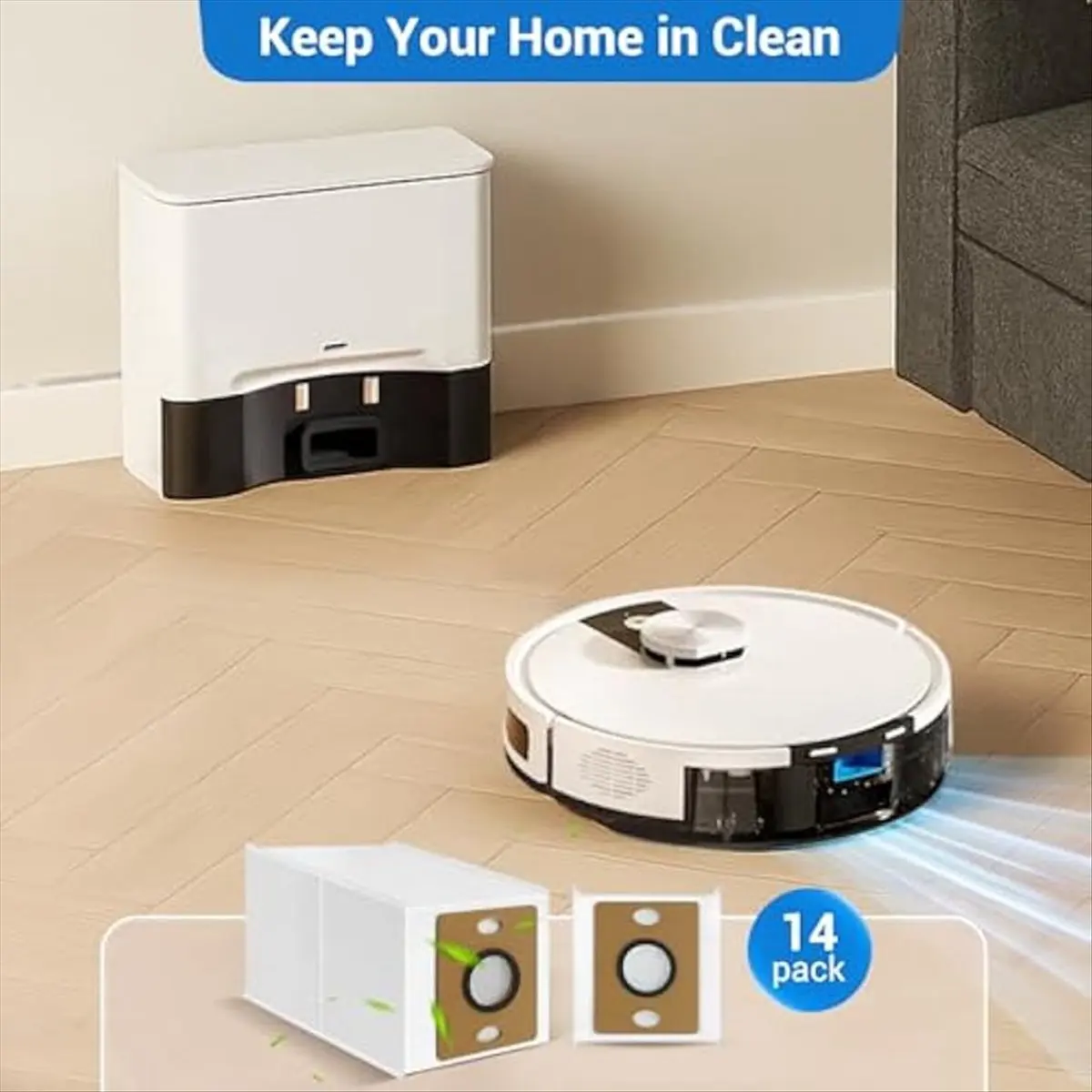 

2026 New Accessories 14Pack Dust Bags for A12 Pro/A30 Pro/V9/V9 Pro/Robot Vacuum Bags Large Capacity Bags for Home Vacuum