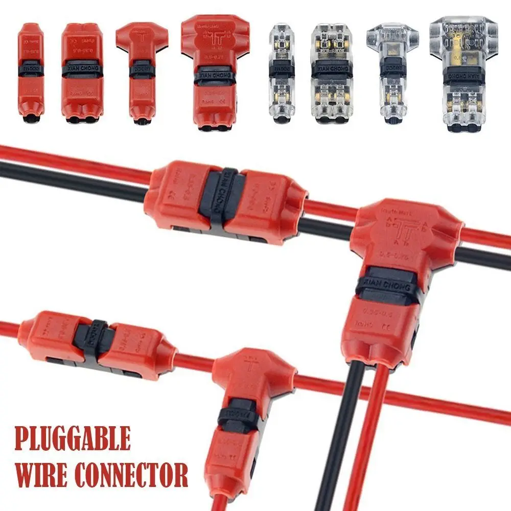 1Pcs For Wires Wiring Pluggable Wire Connector Cable Connections Strip Car Connectors Electrical Cable Crimp 2Pin Quick Splice