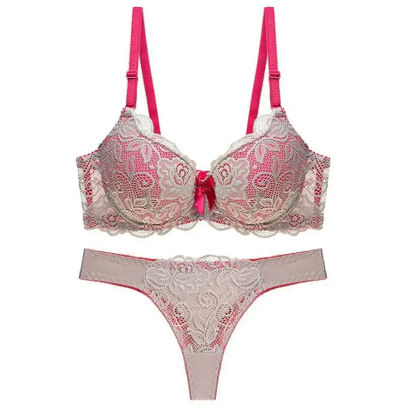 New Sexy Women Bras Set Push Up Underwear 34/75 36/80 38/85 40/90 42/95 ABCDE Cup Plus Size Lace Lady Lingerie