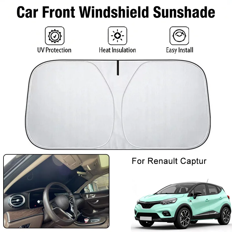 

Солнцезащитный чехол на лобовое стекло автомобиля для Renault Captur, защита от ультрафиолета, теплоизоляция, аксессуары для защиты от солнца в салоне автомобиля