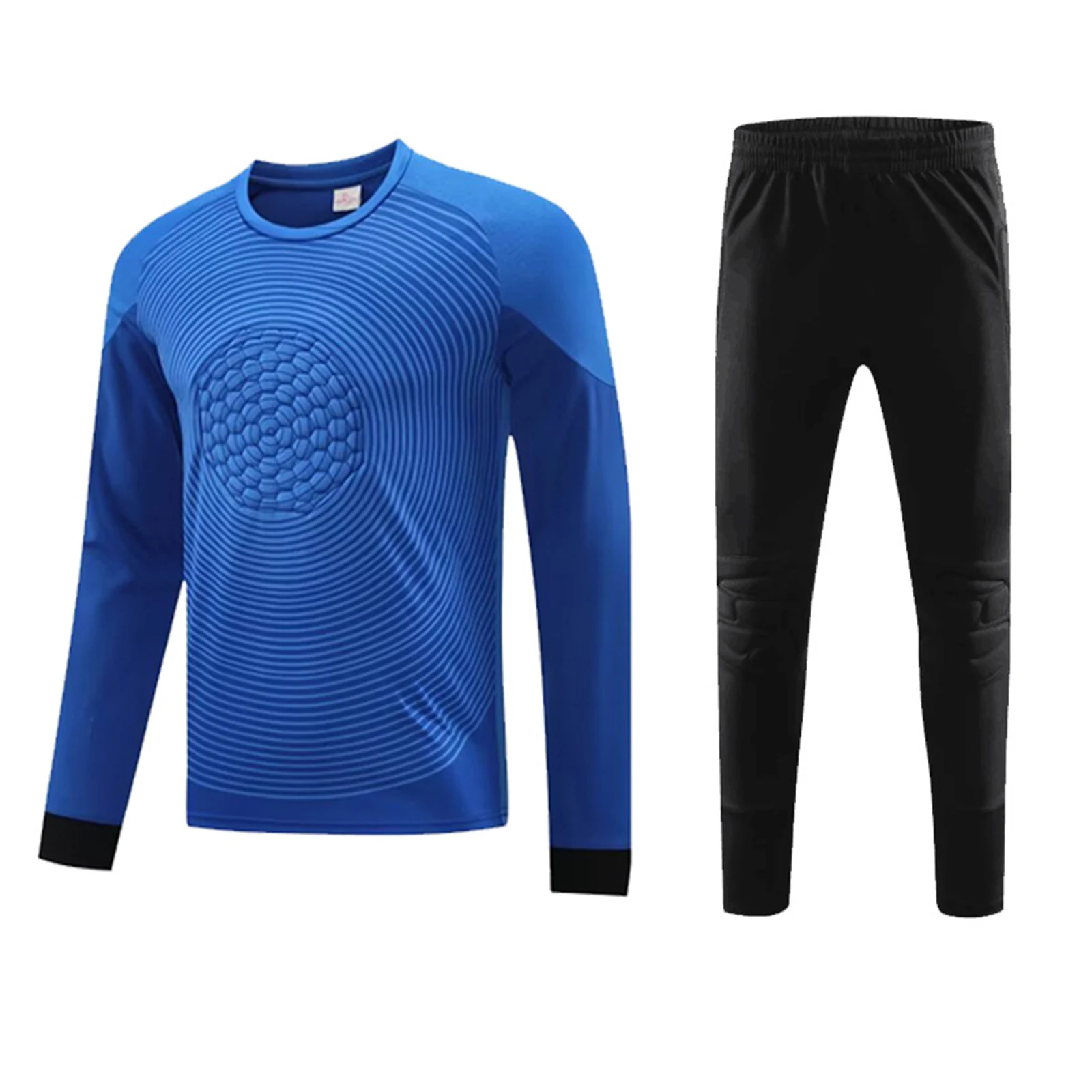 

Men Soccer Goalkeeper Costume Set Padded Jersey Top and Pants Long Sleeve Goalie Uniform Kit for Football Training Competition