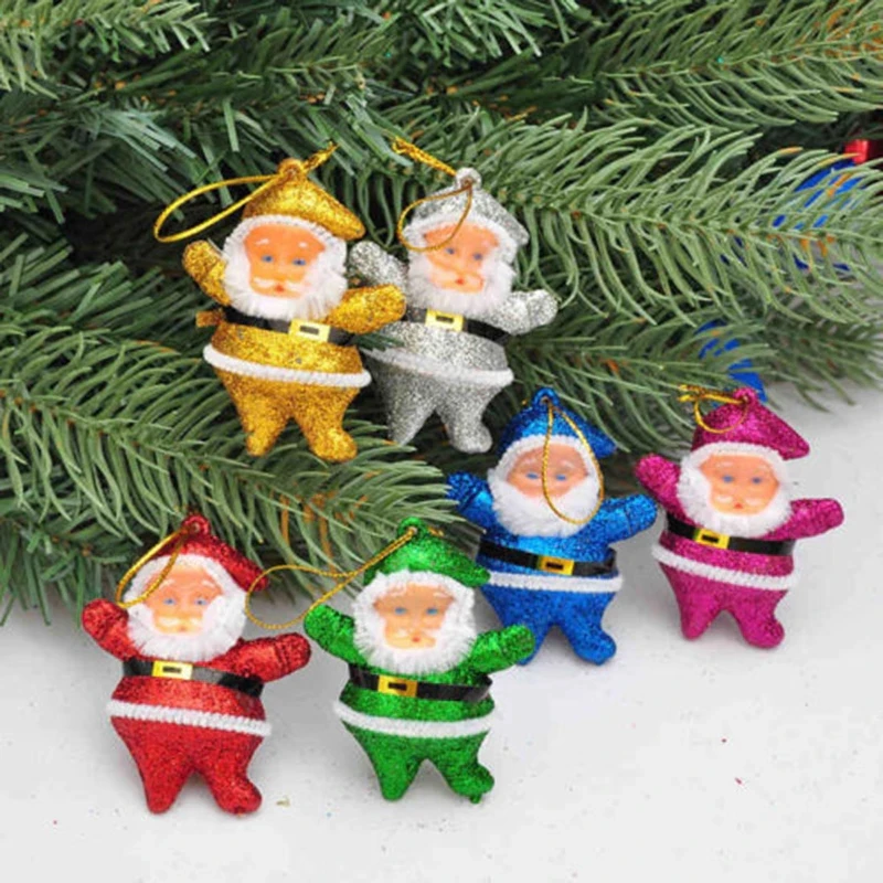 1Set Mini Santa Claus Pendant Dolls Classic Cute Santa Claus Plush For Christmas Tree Hanging Ornaments Fireplace Decoration