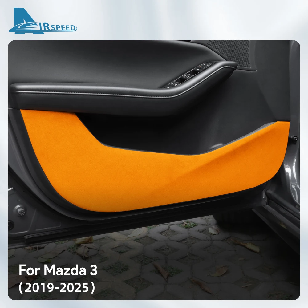 

Комплект из 4 накладок из замши для защиты дверей автомобиля от ударов (для Mazda 3 Axela BP 2019-2025, LHD/RHD), черные матовые аксессуары