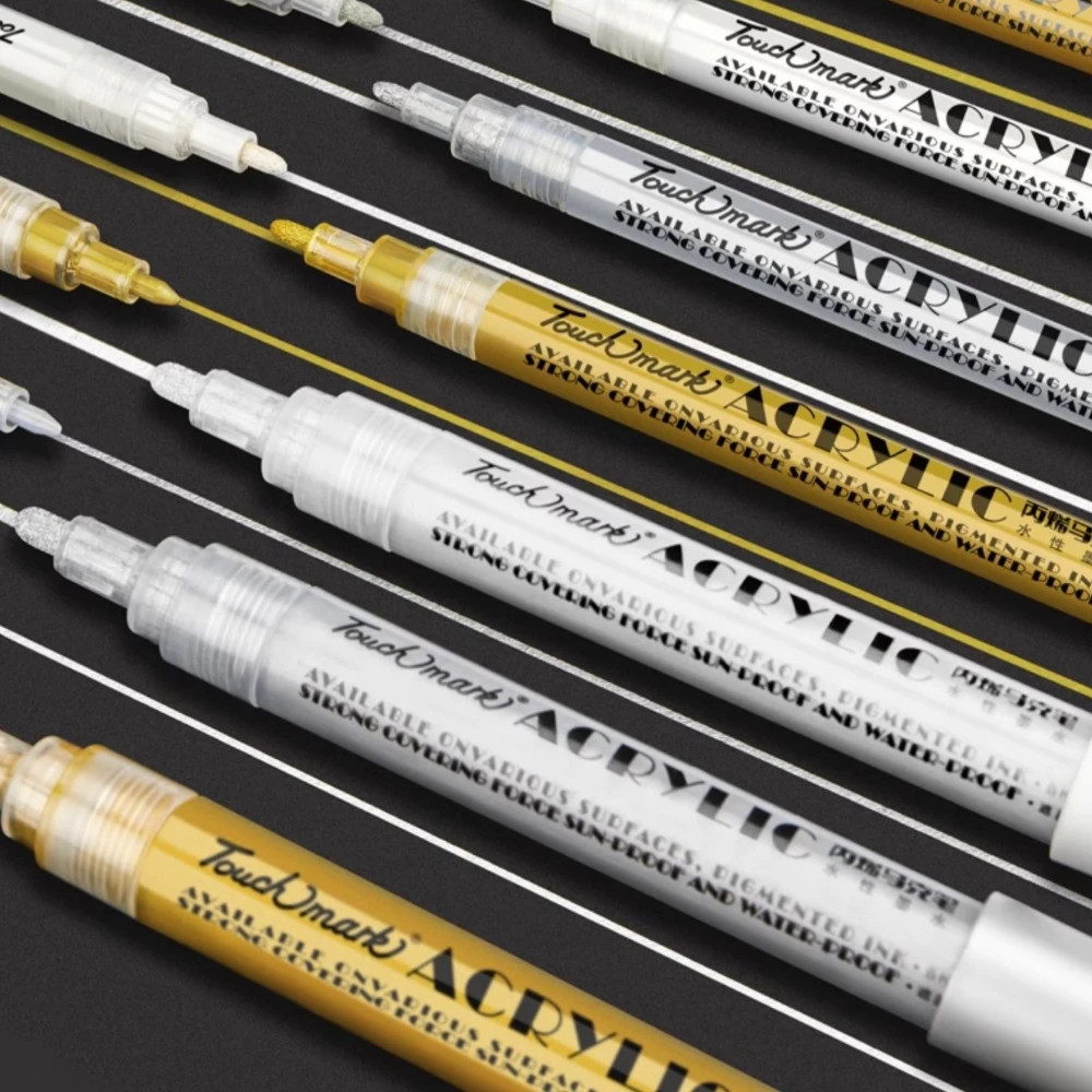 

Металлические маркеры 0,7/1 мм, акриловые чернила, цвет: золотистый, серебристый, перманентный художественный маркер для манги, принадлежности для скрапбукинга