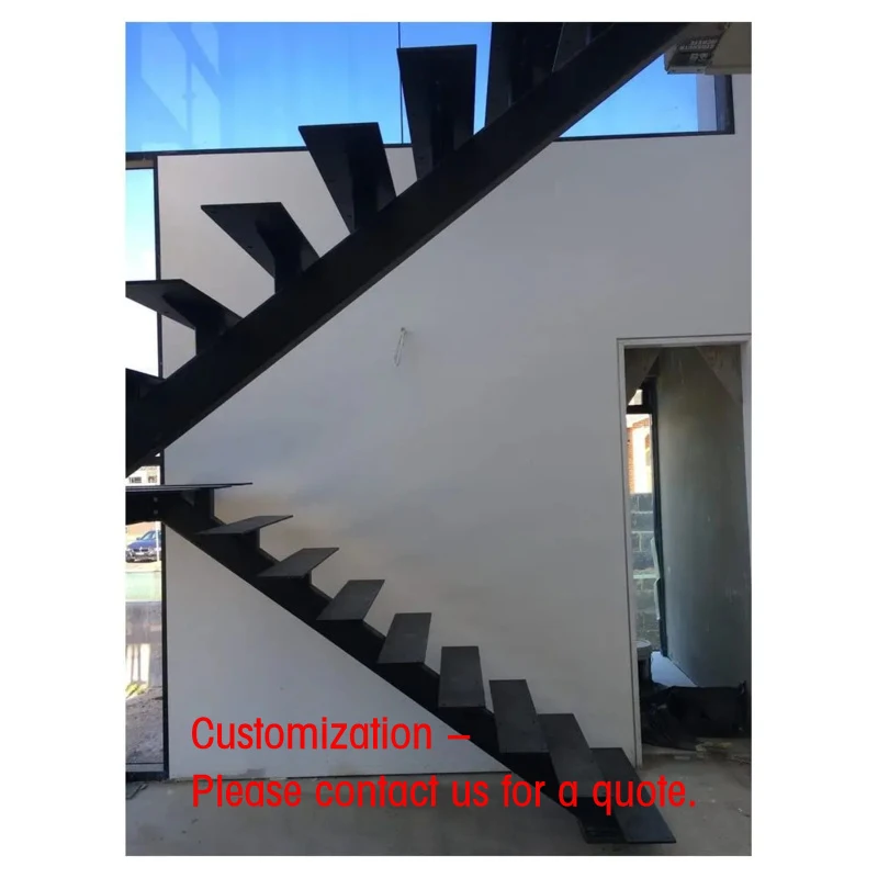 custom.Prima Outdoor Metal Staircase Stainless Steel Stair Black Wood Outside Wrought Iron Staircase