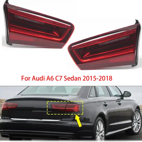 1Pc 후면 안개 램프 내부 측면 Audi A6 C7 세단 2016 2017 2018 후면 범퍼 신호등 반사판 4G 5945093 E 4G 5945093 D