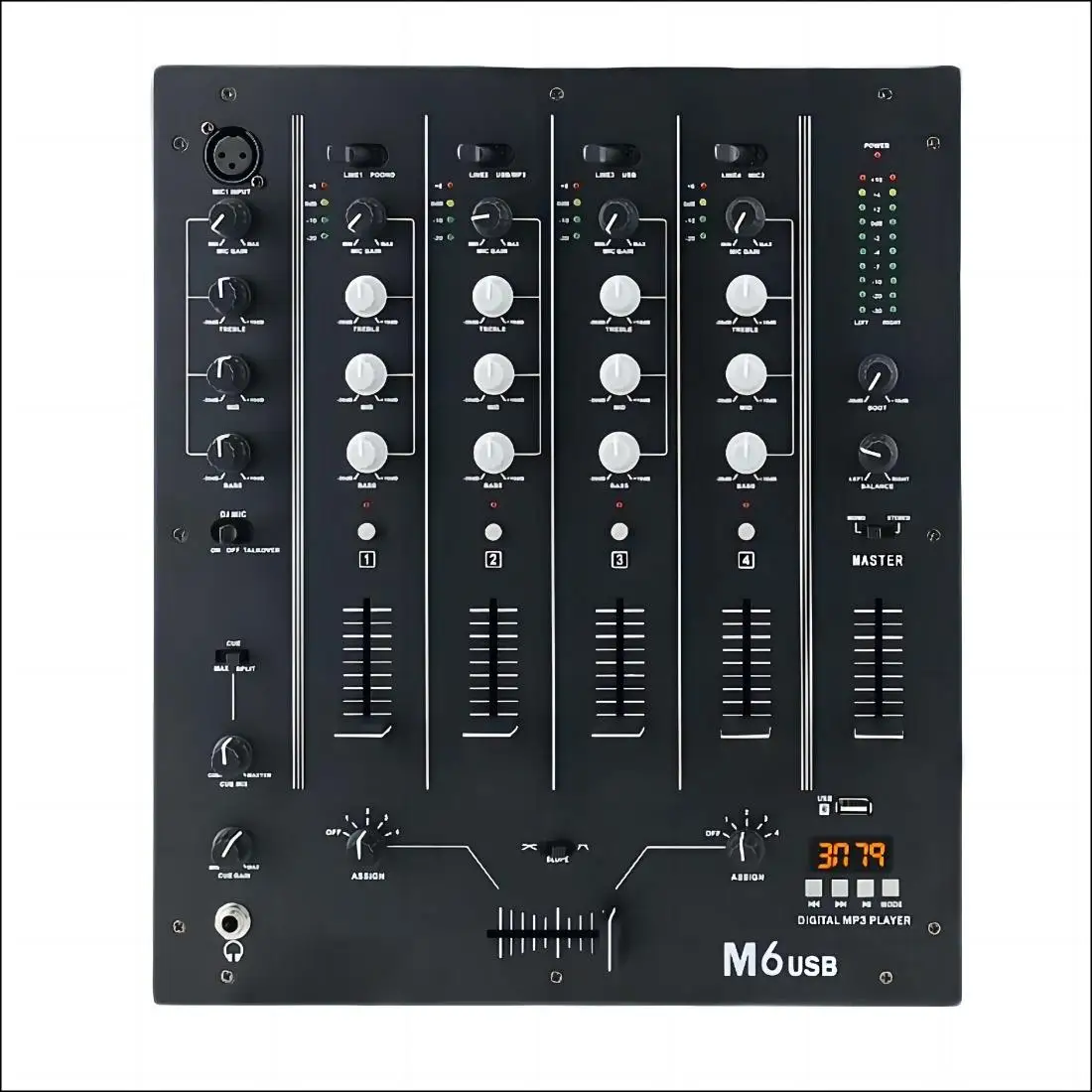 

M6 USB Professional 6-Channel Mixer Console DJ Series With Mini Echo Amplifier Digital Sound Controller Audio System