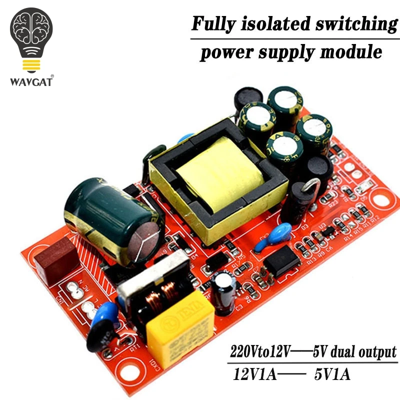 12V 1A / 5V1A w pełni izolowany modułu przełączający zasilanie/220V kolei 12V 5V podwójne wyjście/AC-DC moduł
