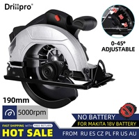 Drillpro 190mm Brushless Circular Saw Cordless Electric Saw 0° to 45° Adjustable Wood Cuttiing Machine For  18V Battery