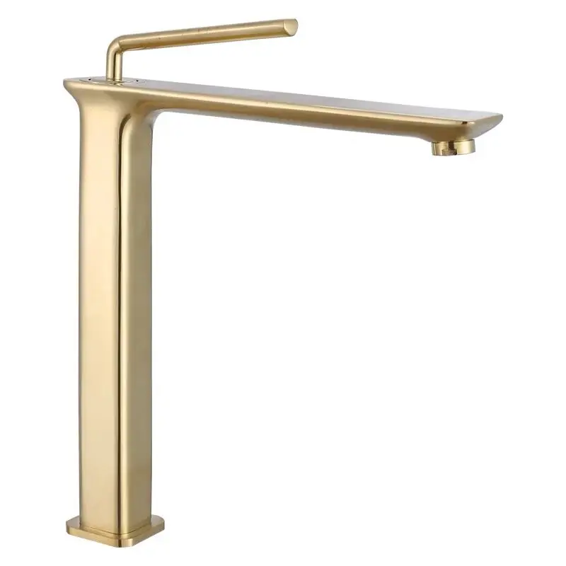 Tuqiu Bathroom Faucet Brushed Gold Brass Bathroom Basin Faucet Cold And Hot Water Mixer Sink Tap Deck Mounted Black/ChromeTap