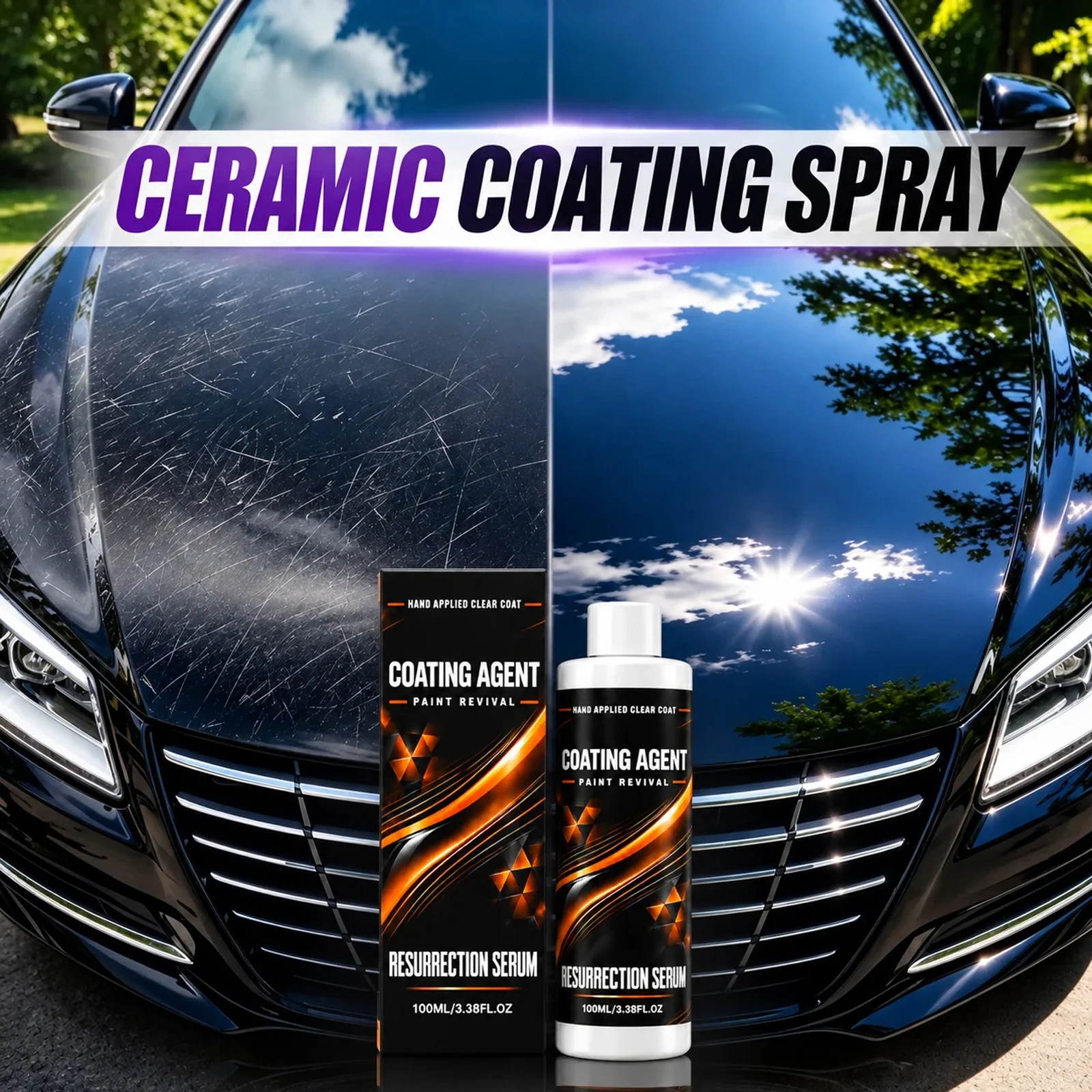 Car Coating Agent Paint Gloss Enhancer Deep Color Boost DIY Auto Paint Care Hydrophobic High Gloss Finish Dirt Repellent Care