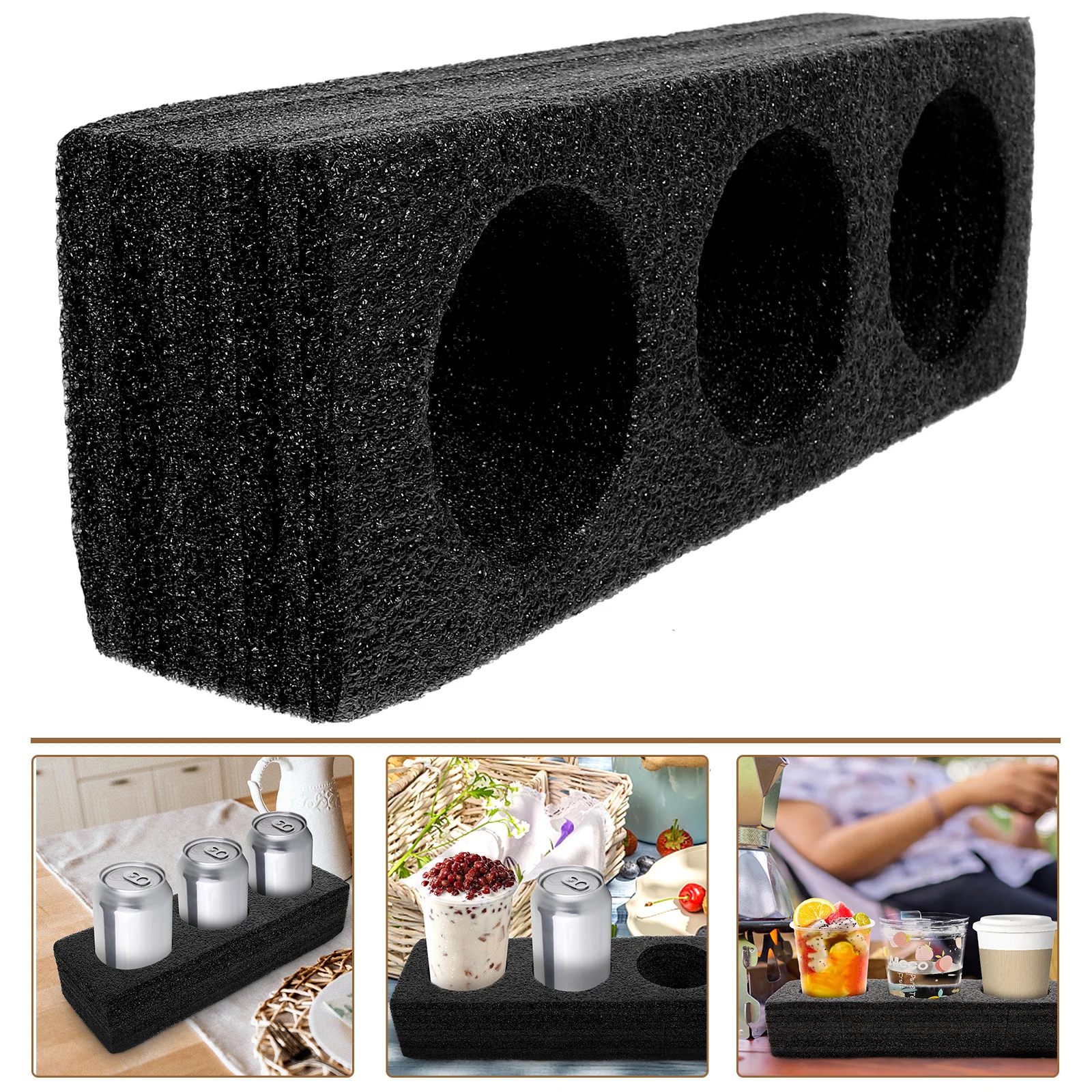 

Milk Tea Cup Holder Portable 3-Hole Drink Carrier Tray Coffee Cup Carrier Beverage Takeout Tray Beverage Accessory