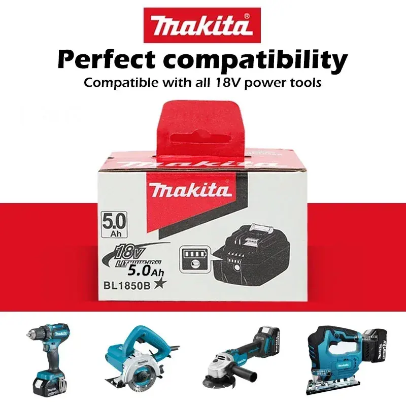 

100% Original Makita 18V 6.0Ah Rechargeable Battery ,For Makita BL1840B BL1850 BL1850B battery Suitable for DTW700 Tool