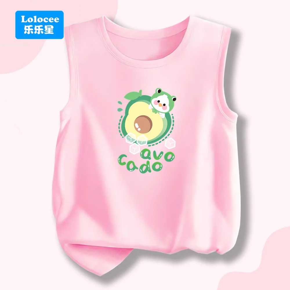Unisex Kids' Casual Sleeveless T-shirt - Cute Fruit avocado Print Tank Top Girls' Summer Cartoon Singlet NYG1