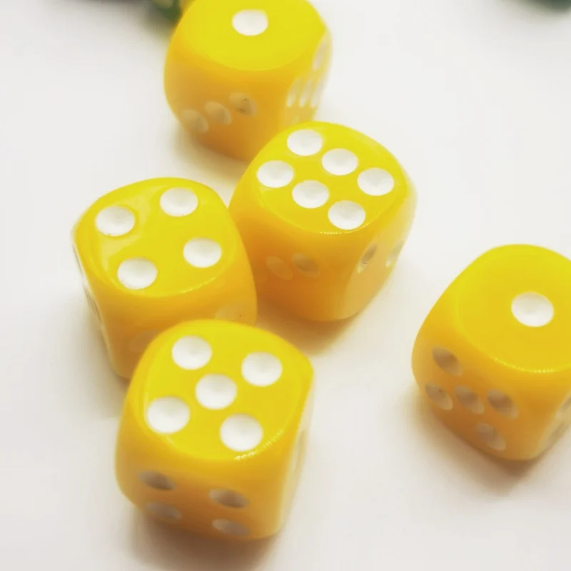 10pc/lot D6 Dice 6 Faces Dice Casino Table Game Dice Acrylic Round Edge Dice D6 14mm Casino Dice