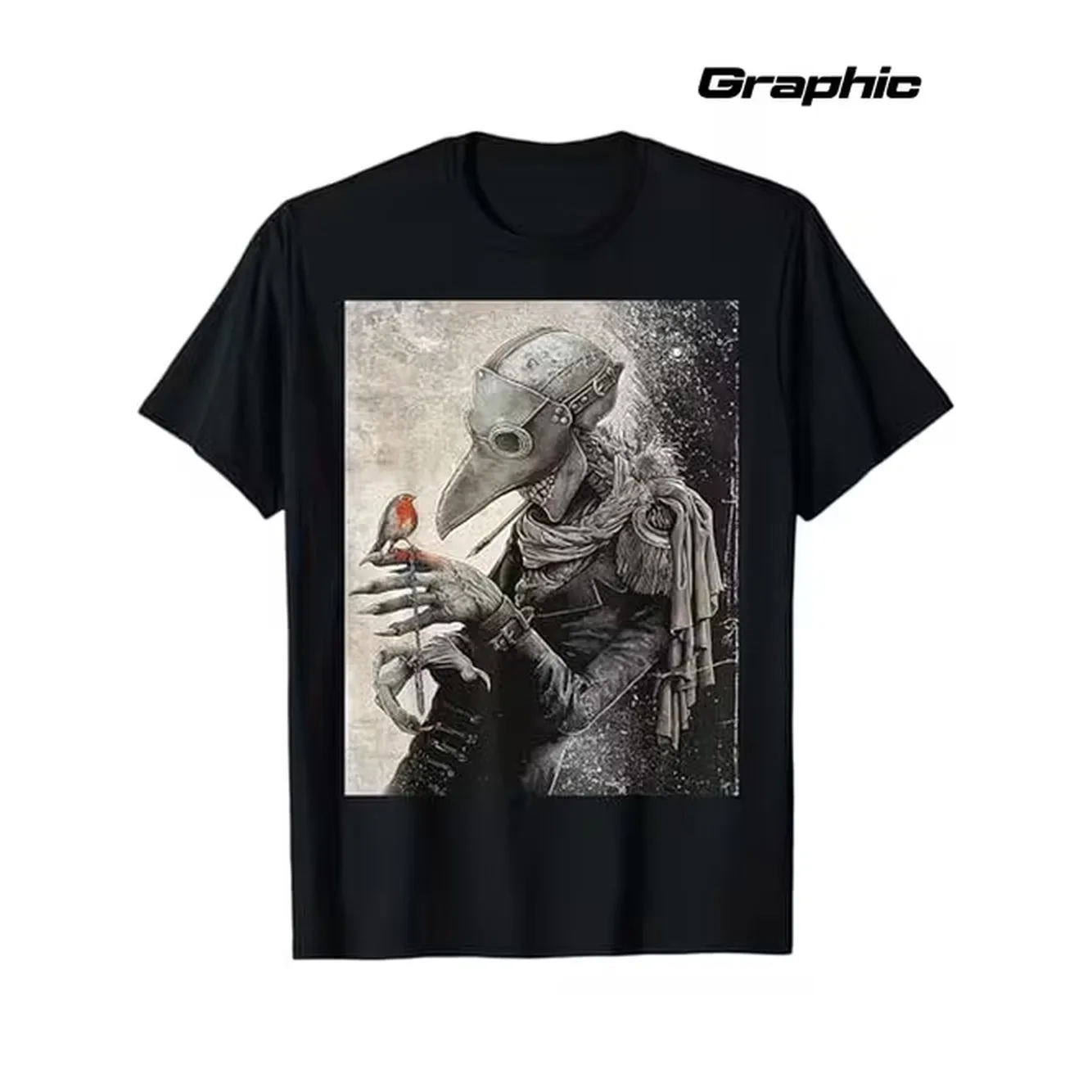 Unisex Gothic Plague Graphic T Shirt Oversized Black White Tee With Medieval Inspired Print Loose Round Neck Streetwear For Halloween Christmas Themed Events Breathable Summer Gothic Clothing 100 180gsm