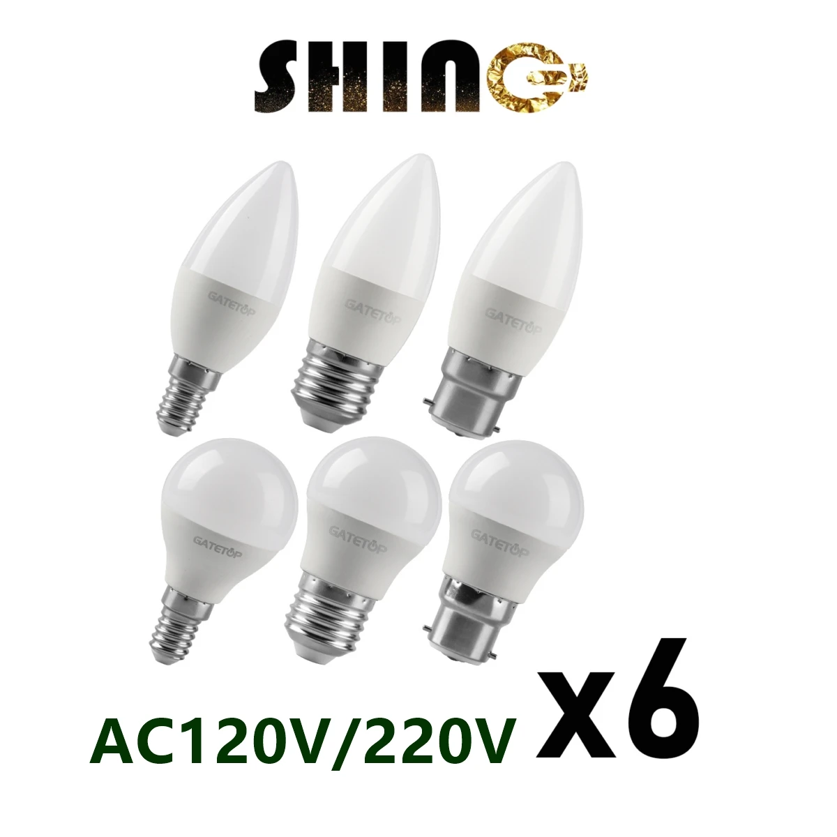 

6PCS LED bulbs Energy-efficient G45 C37 E14 E27 B22 3W 5W 6W 7W AC230V AC110V Led Golf Bulb Lamp For Home Decoration