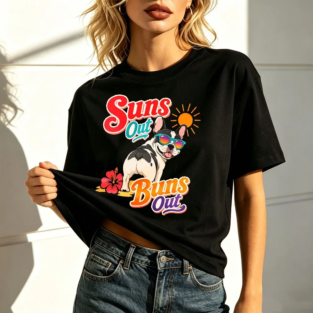 Suns Out Buns Out Frenchie Cute Summer French Bulldog Mom Design Trendy Beach Pool Digital Women Clthes