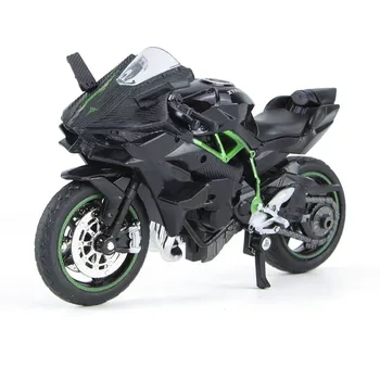 1: 18 alloy Kawasaki H2R motorcycle model children's toy scooter model boy gift cake ornament 1