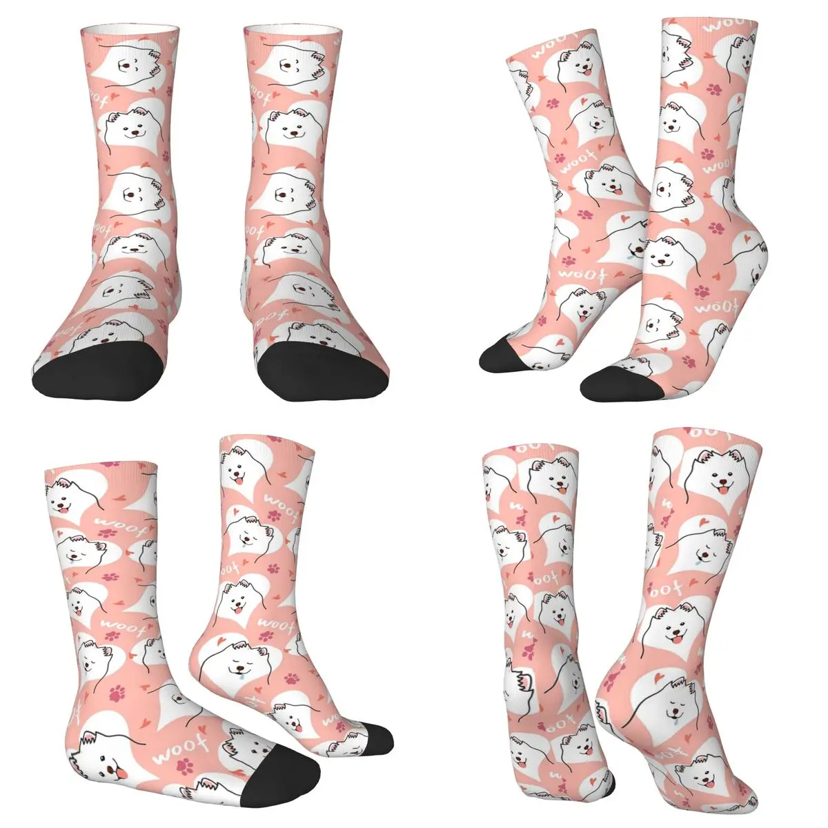 

Samoyed Dog - Pink Socks Harajuku Super Soft Stockings All Season Long Socks Accessories for Unisex Birthday Present