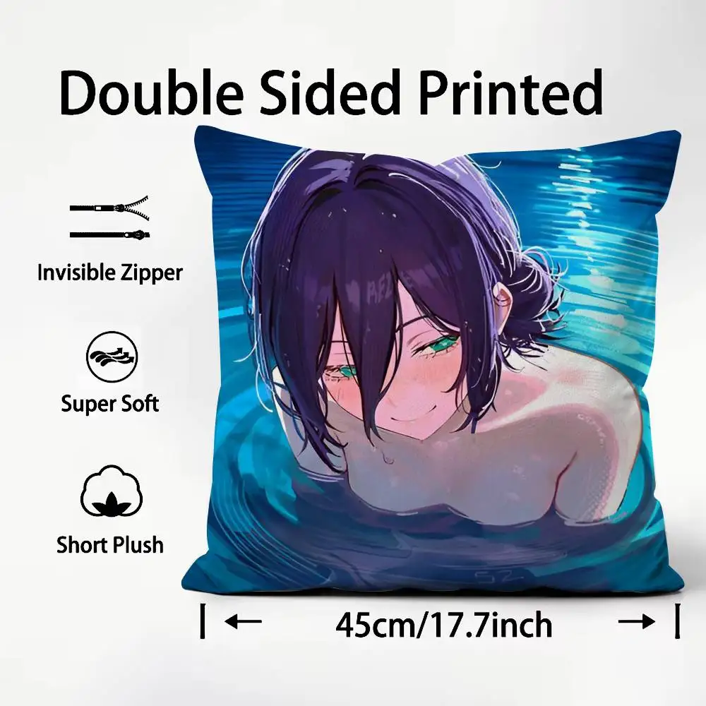 أنيمي R-الاهتزاز بالمنشار مثير كيس وسادة الراحة أريكة سرير حريري أنيق غير مرئية سستة مخصص غطاء الوسادة الزخرفية