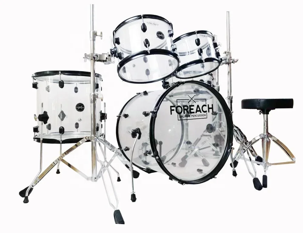 Seamless Clear Crystal Acrylic Drum Set