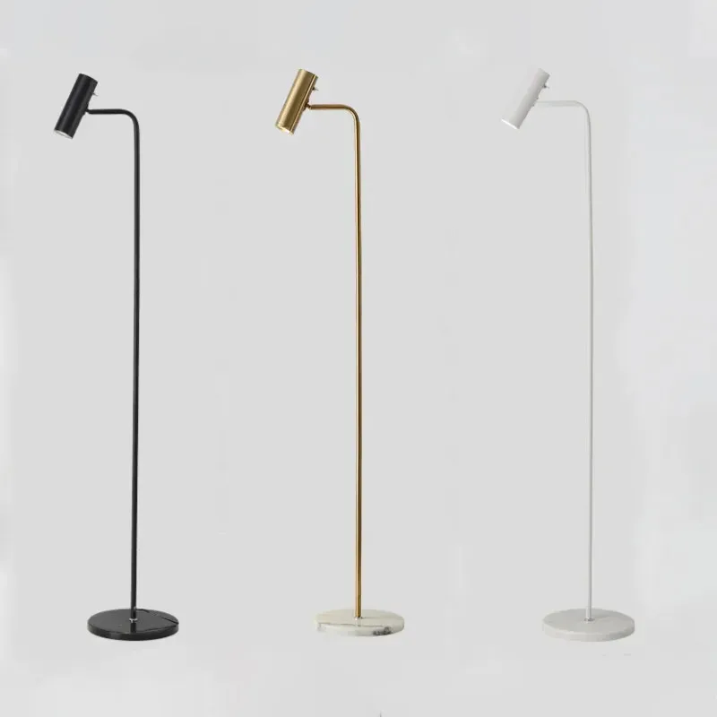Simple LED dimmable floor lamp gold/black/white minimalist foyer bedroom office vertical floor light home decor light fixtures