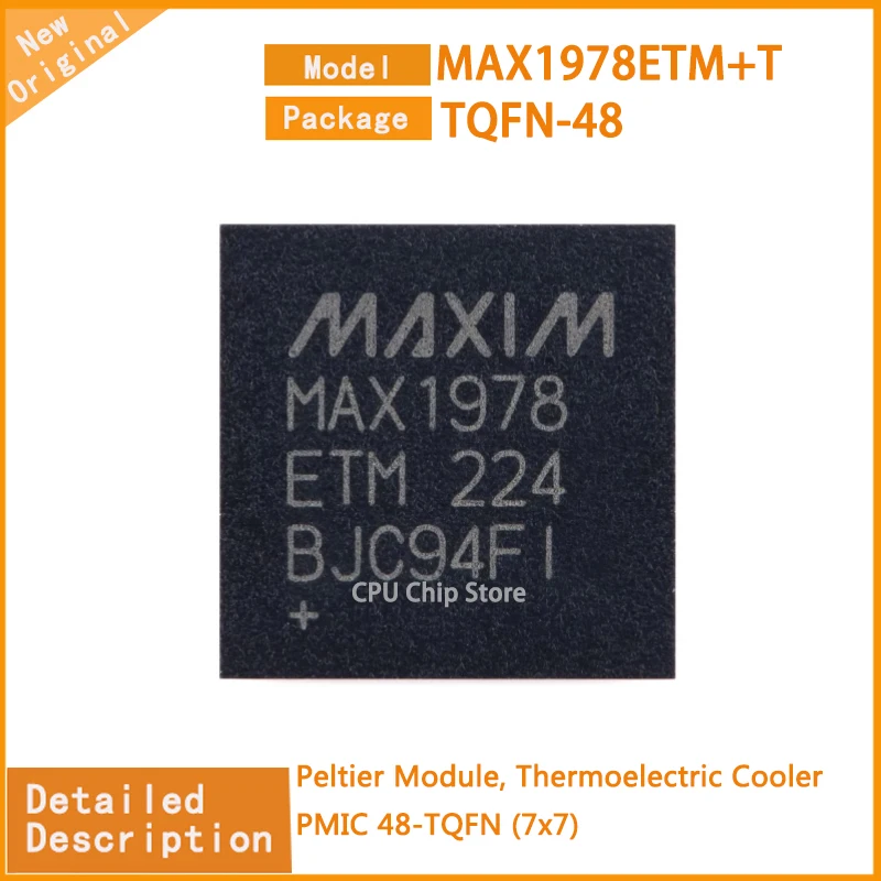 5Pcs/Lot   New Original  MAX1978ETM+T  MAX1978  Peltier Module, Thermoelectric Cooler PMIC 48-TQFN (7x7)