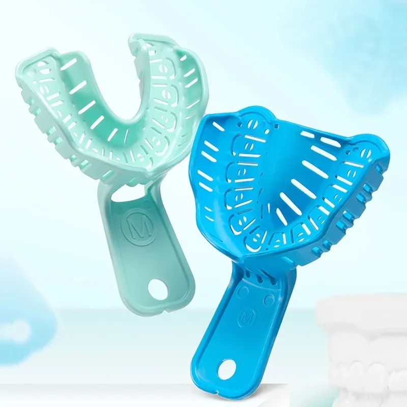 2pcs/set High-Temperature Dental Impression Trays: Silicone Rubber and Plastic Molded Trays for All-Ceramic Veneer Procedures