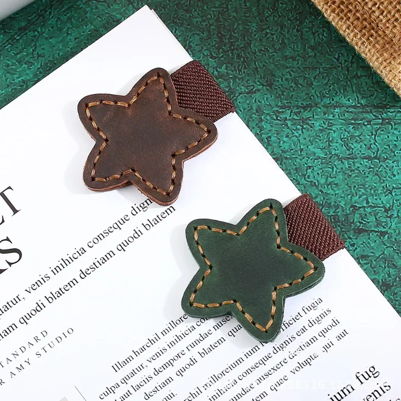 Zakładka do książki z prawdziwej skóry Dwustronna klamra magnetyczna Klips magnetyczny Ręcznie robiony notatnik ze skóry bydlęcej Planner Akcesoria dekoracyjne