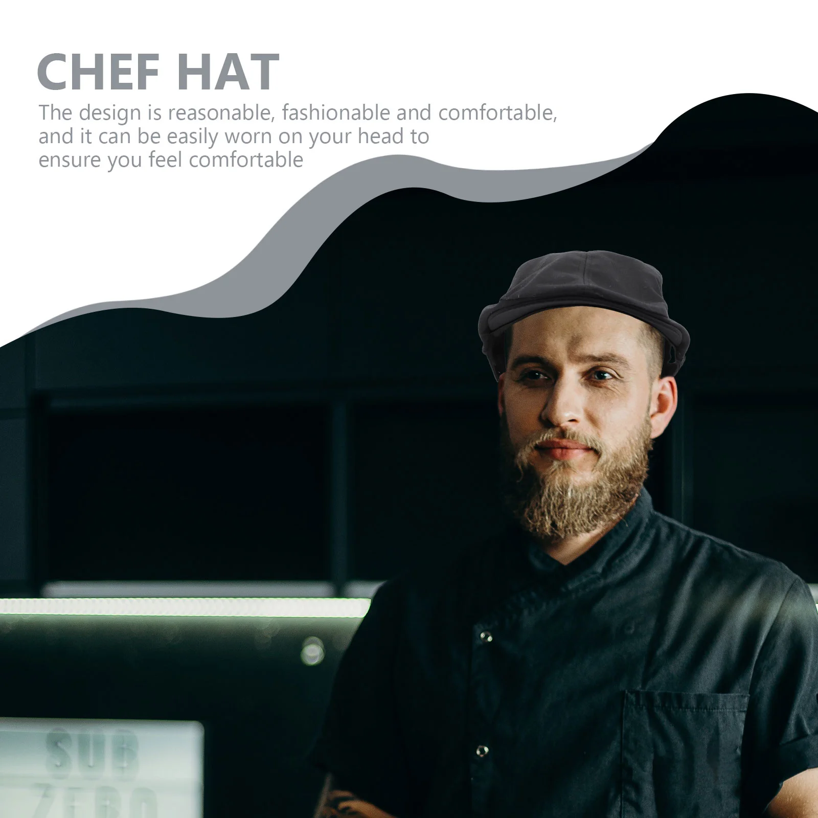 Chapeau plat en toile pour chef de cuisine, béret de chauffeur de taxi, chapeau de travail