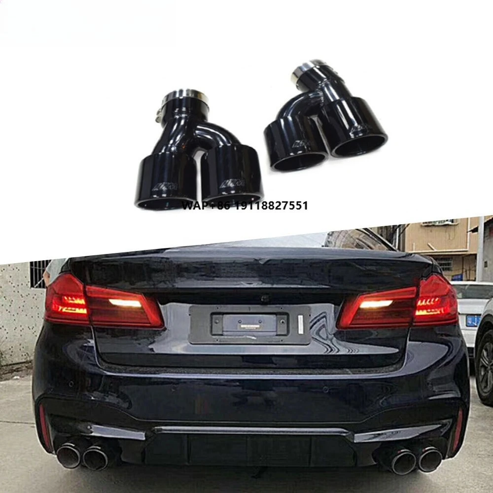 

Silver/Black Stainless Steel Tail Throat Carbon M Style for 5 Series G30 G38 M5 2017 2018 2019