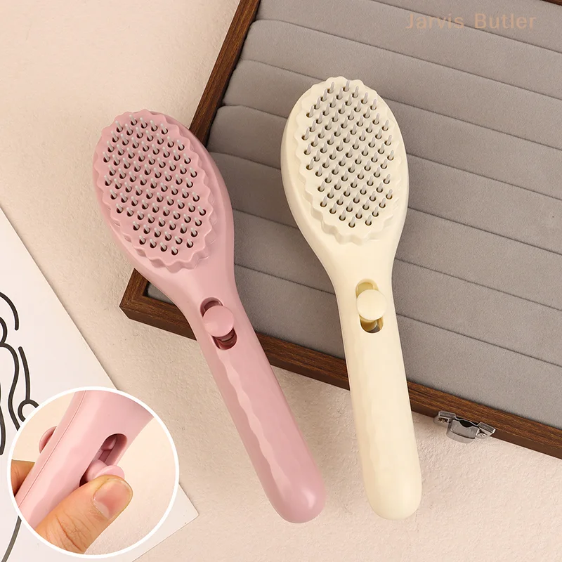 1Pcs Self-Cleaning Hair Brush Anti-Static Massage Comb Retractable Detangling Styling Rotating Scalp Massager Combs Tool Brushes