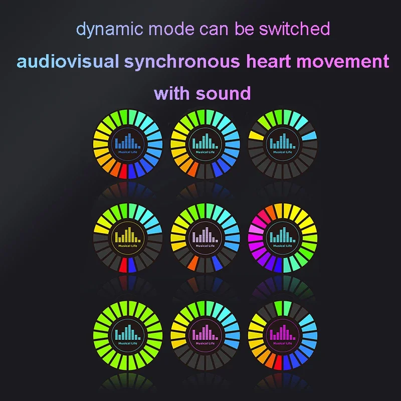 LED Music Sound Control Car Ambient Light Adjustabl Automotivo Strip RGB Pickup Light Rhythm Lamp For Automobiles Family Party
