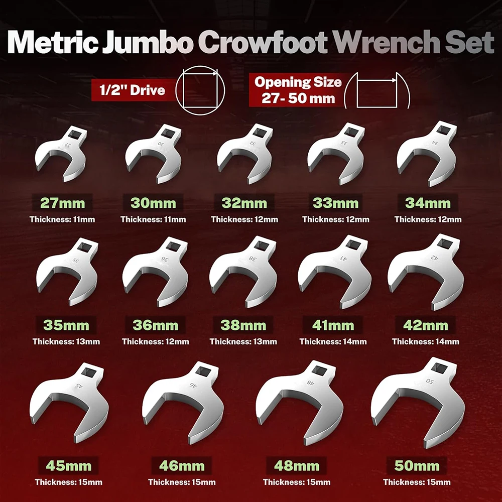 14-Piece Jumbo Crows Foot Wren - огляд і ціна Wrench Set