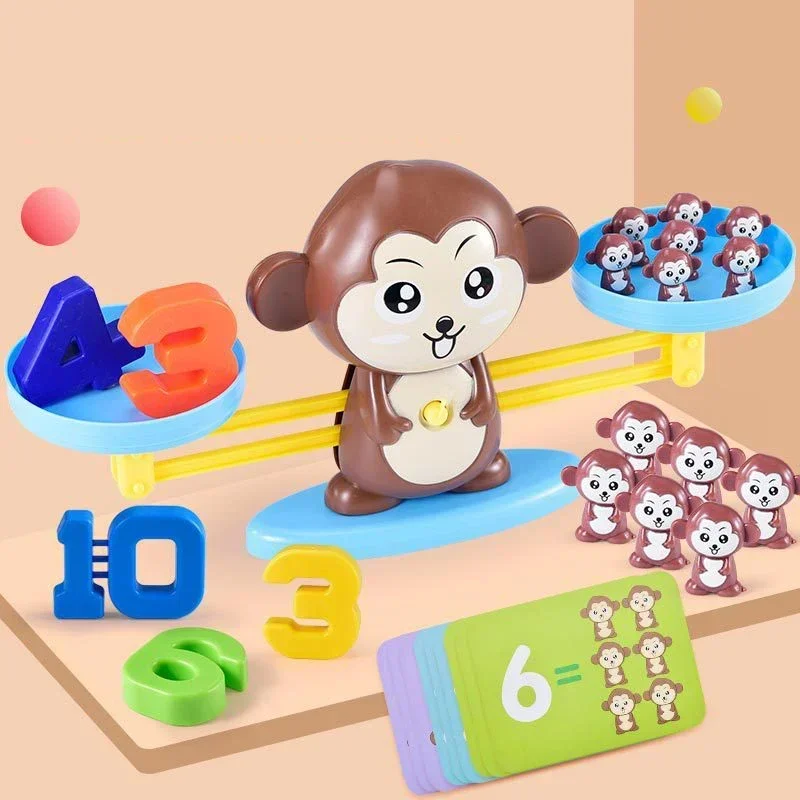 Montessori Math Toy Monkey Balance Baby Montessori Educational Games Number Toy Educational Learning Toys Teaching Material