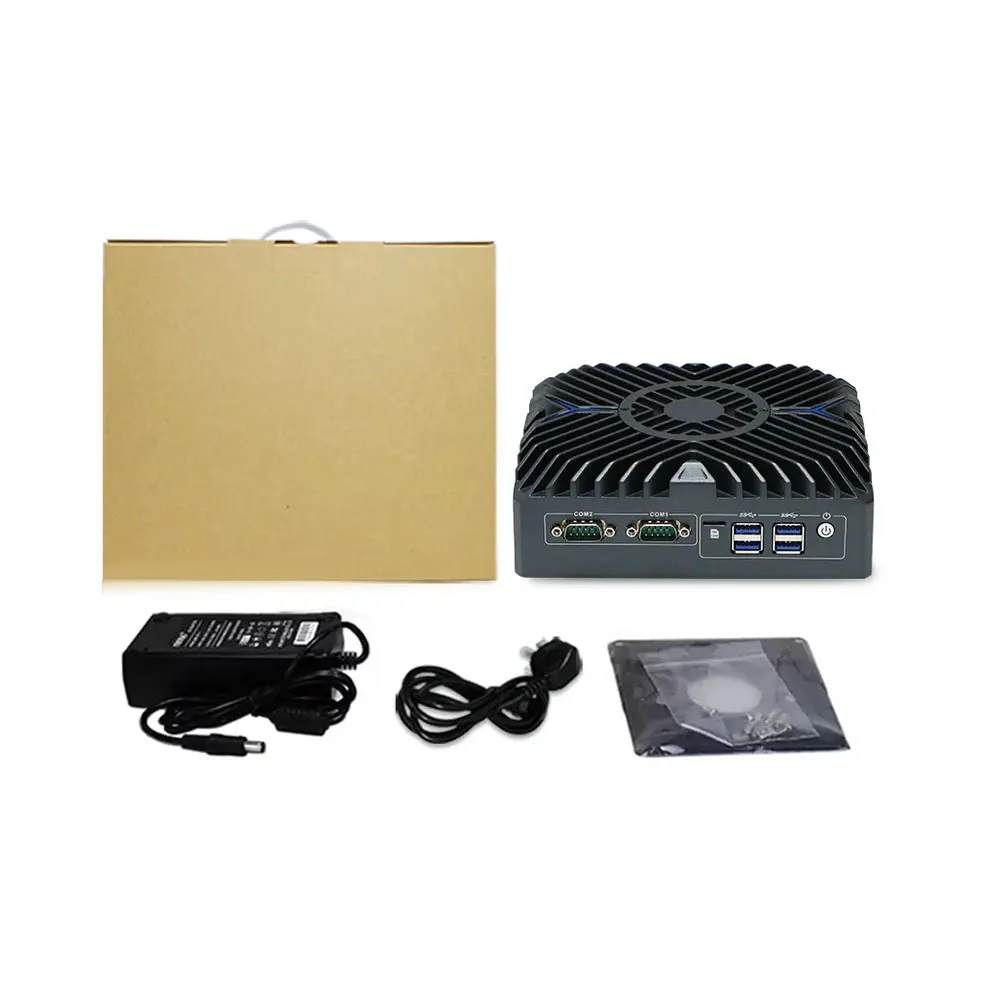 Ventilador industrial de 12a geração mini pc i3 1215u i5 1235u i7 1255u 3 * intel i225-V 2.5g lan 3 x HD-MI 4k display ddr5 nvme mini computador