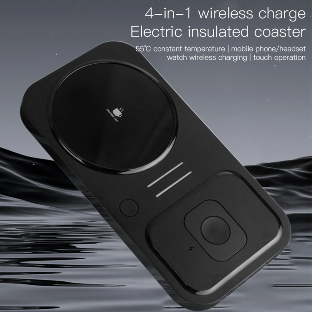Thermostatic Thermos Coaster Heating Office Smart  Wireless Charger For Mobile Phone Headset Watch Charging Home USB Cup Warmer