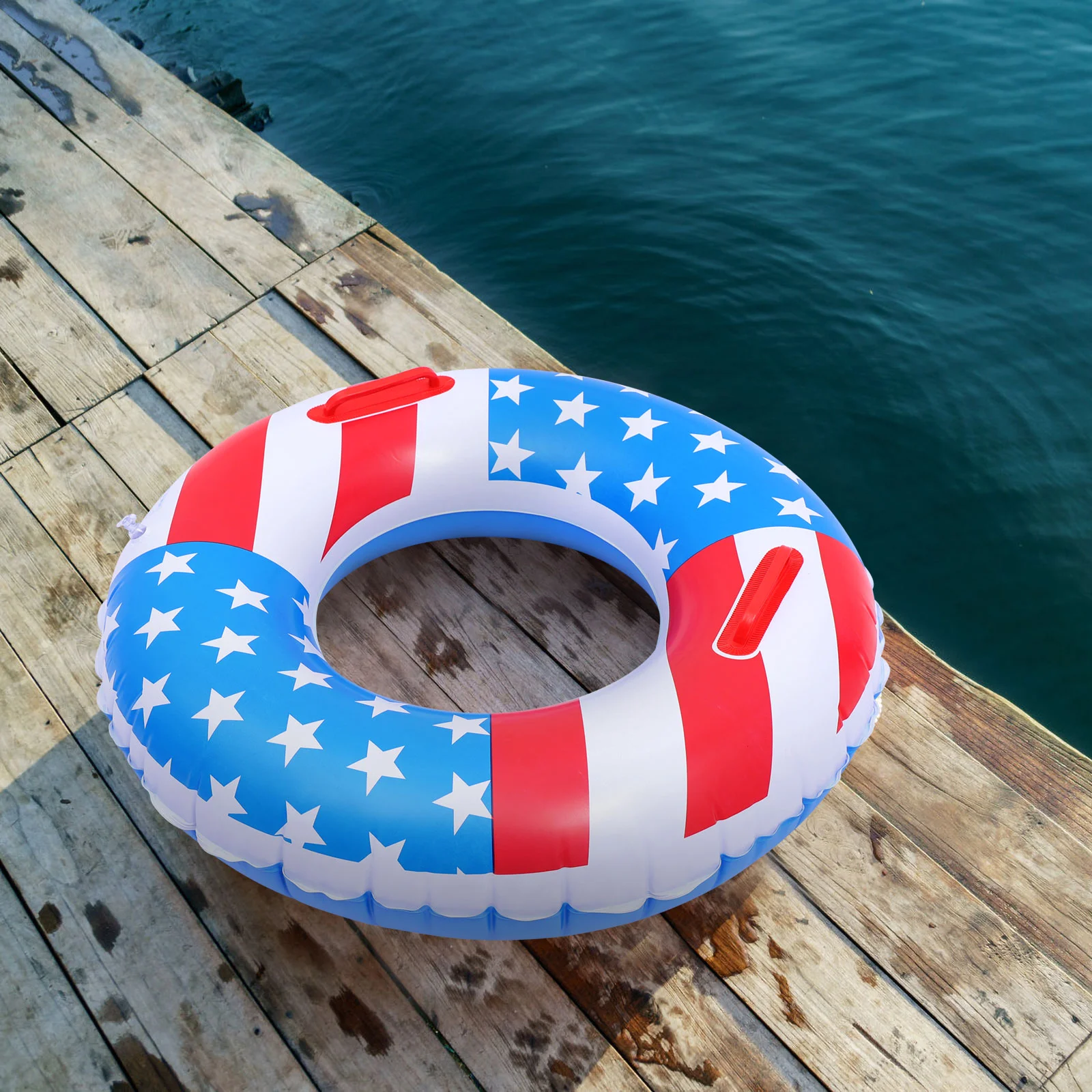 Flag Swimming Ring American PVC Floating Pool Summer Toy Star Inflatable Adults Toddler Child Aquatic Recreation Accessories