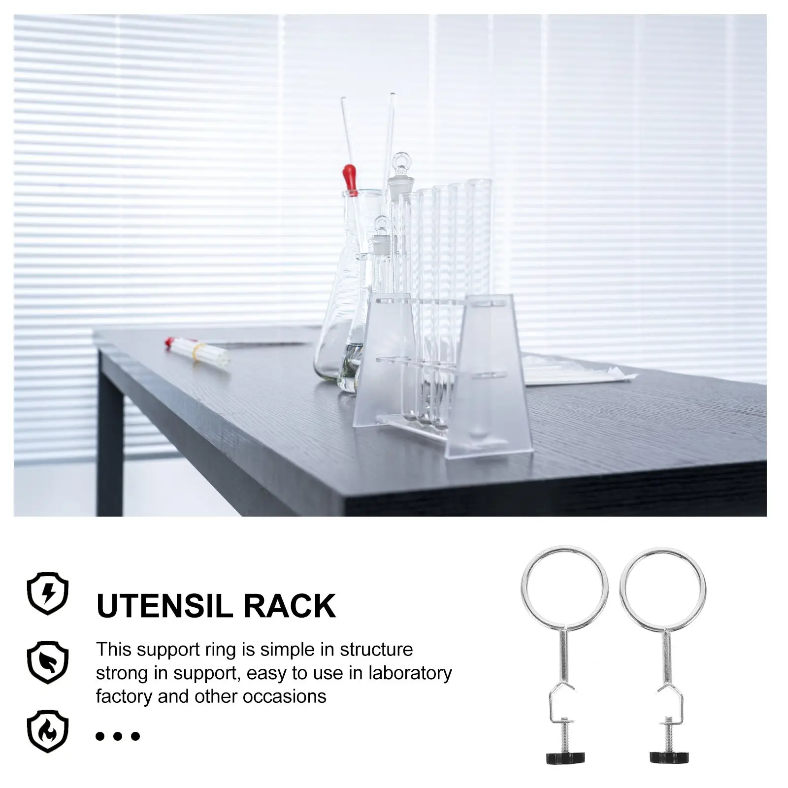 2 шт., аксессуары для железных колец, лабораторная опорная подставка, кольцо, зажим для реторт, стойка для дистилляции, оборудование для экспериментов
