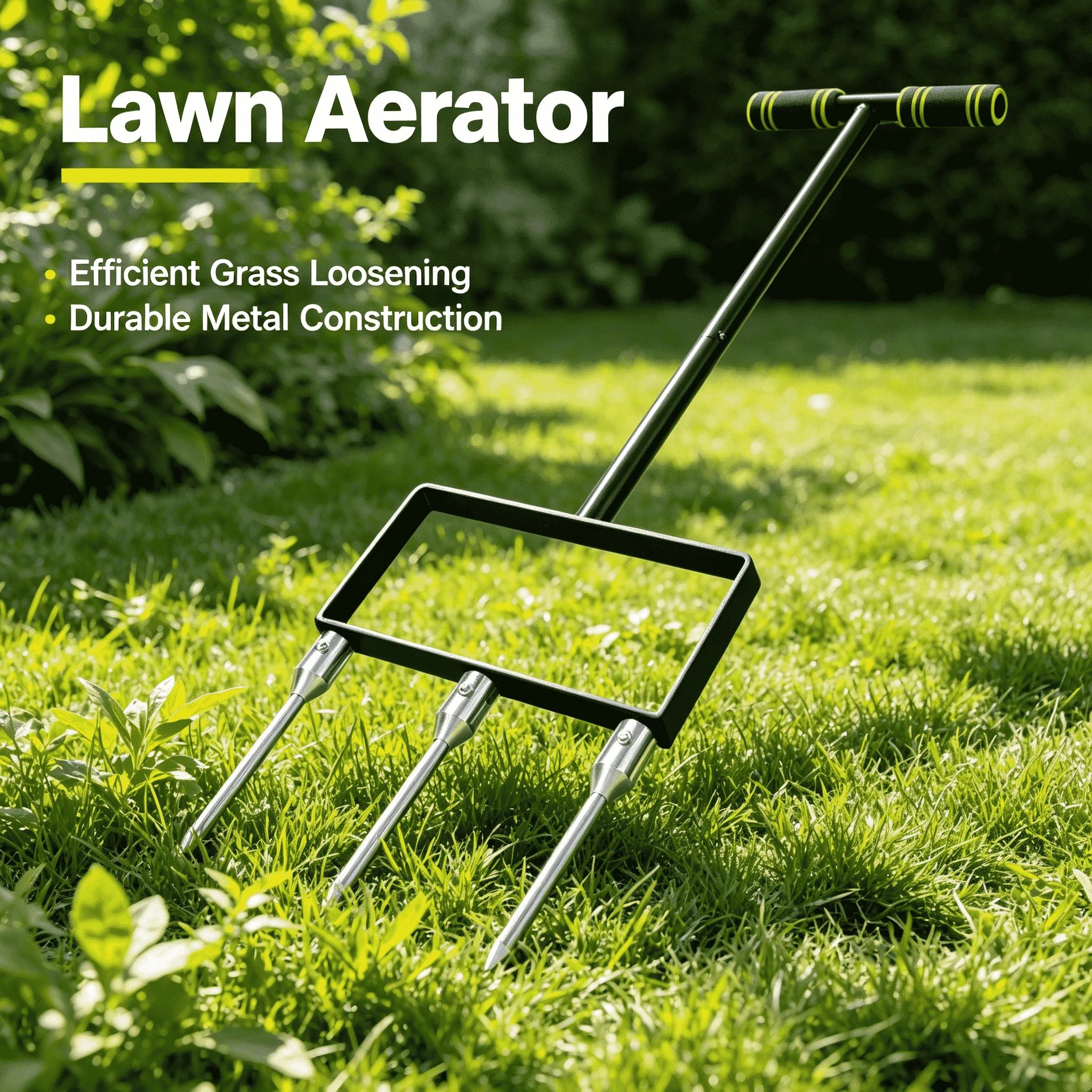 2 in 1 Hollow Tine Lawn Aerator Tool L Manual Lawn Plug Aerator for Soil Compaction Yard Tools Gardening Tools 잡초제거 농기구
