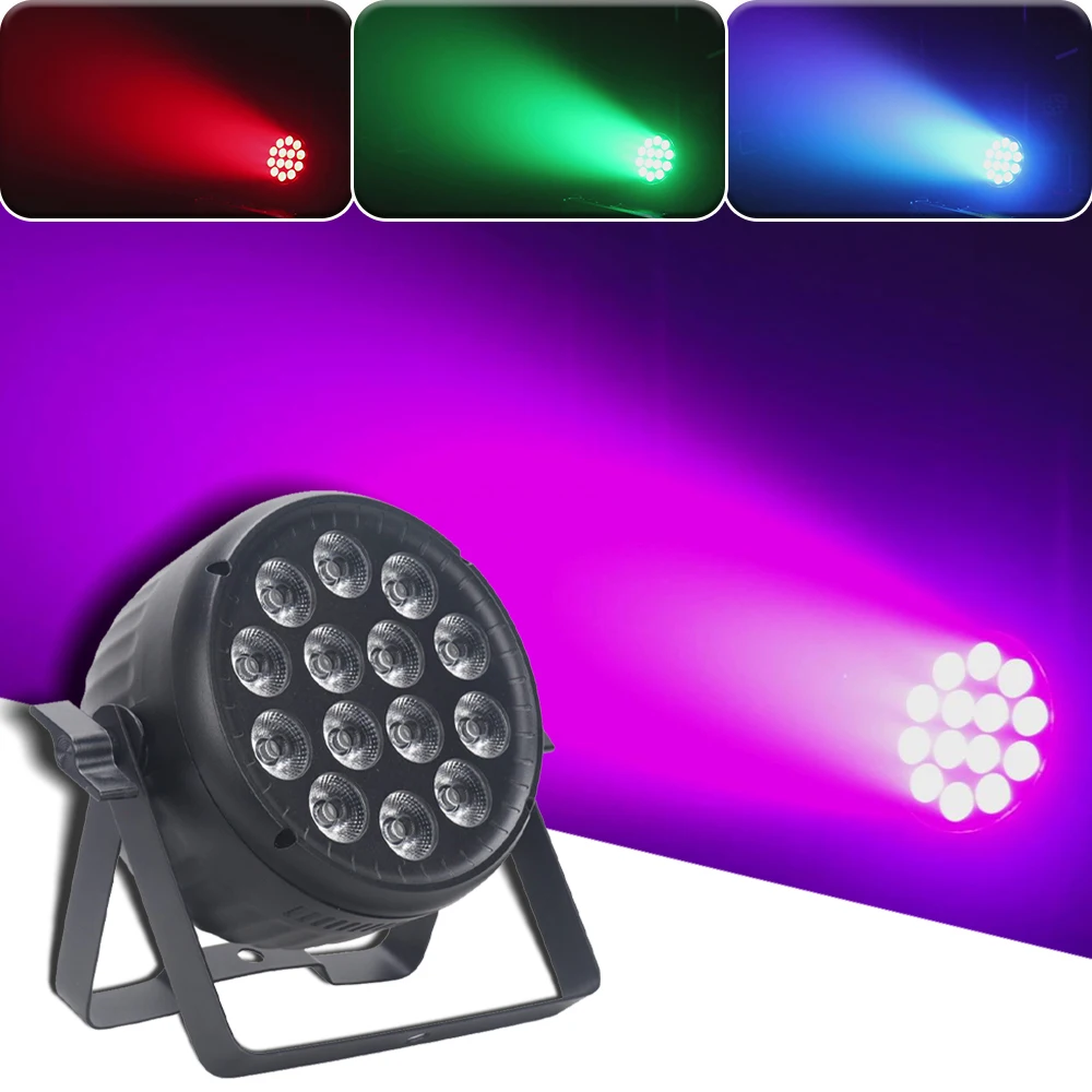 YUER-palco profissional tingido LED Flat Par luz, controle de música, alumínio Shell, RGBW, 14x15W, 4in 1, DMX512