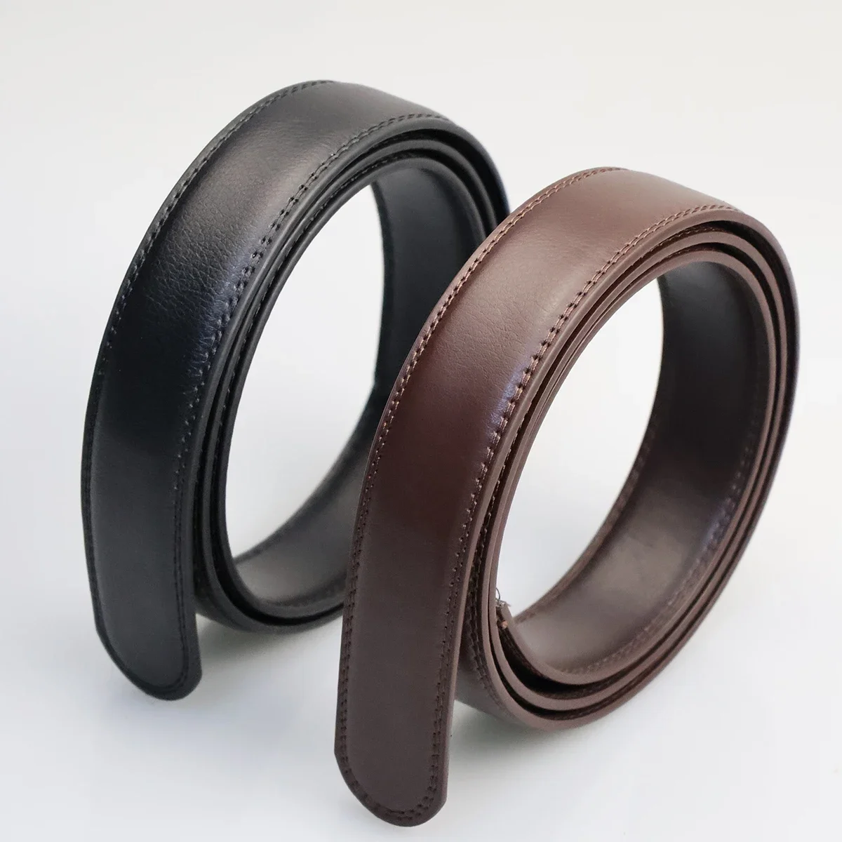 

3.5cm Business Men's Belts High Quality Without Belt Buckle Automatic Buckle Large Size Belt Accessories