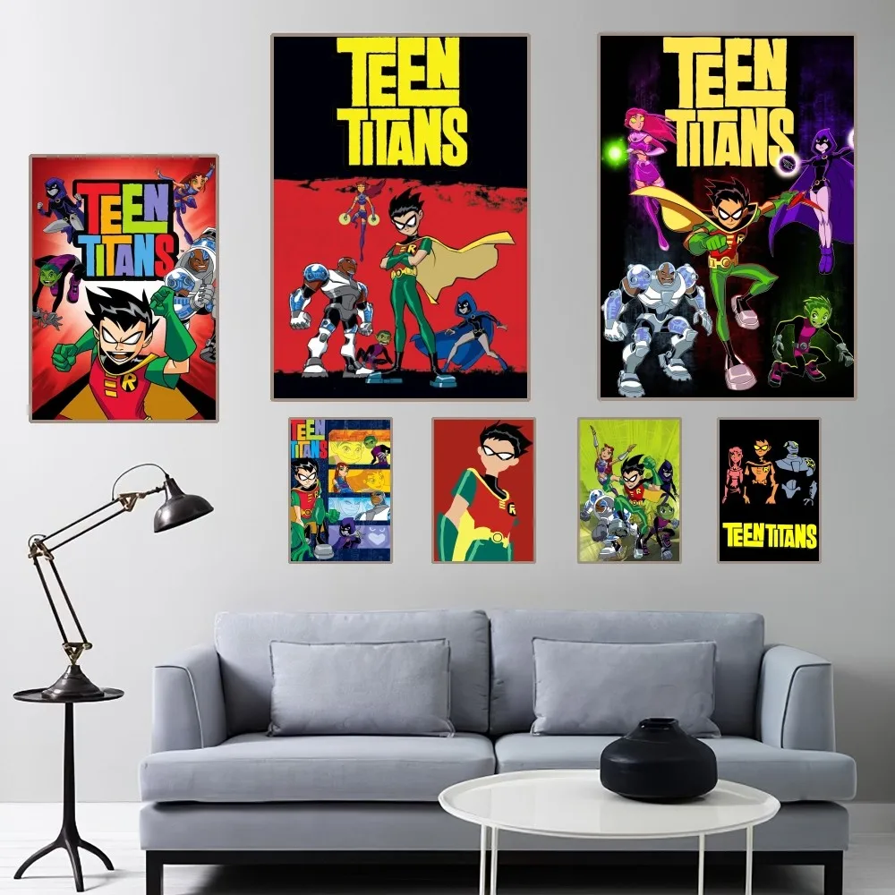 teen-t-titans-cartoon-poster-home-room-decor-arte-estetica-pintura-de-parede-adesivos