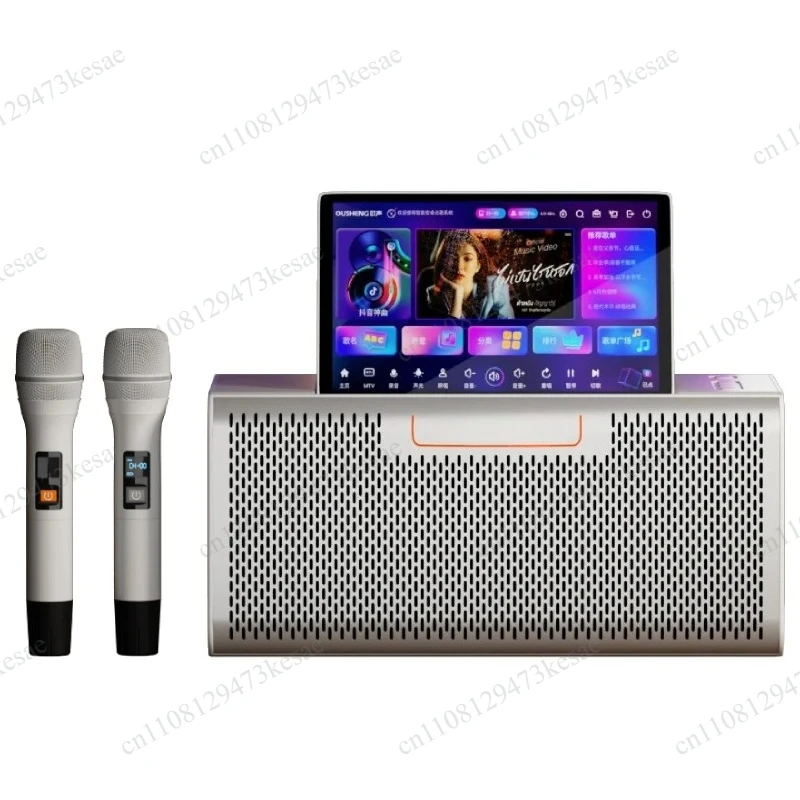 for Ousheng All-in-One Home Karaoke Machine Dual Wireless Microphones Android KTV System Outdoor Portable Smart Jukebox Audio