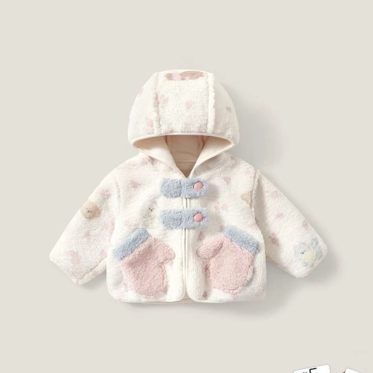 

Baby Girls' warm and thick winter coat Cute girl's winter outfit with a stylish hood
