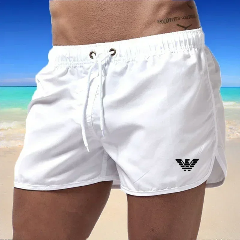 Men\'s beach shorts, tight and informal Bermuda shorts, quick drying, fashionable, suitable for gyms and fitness